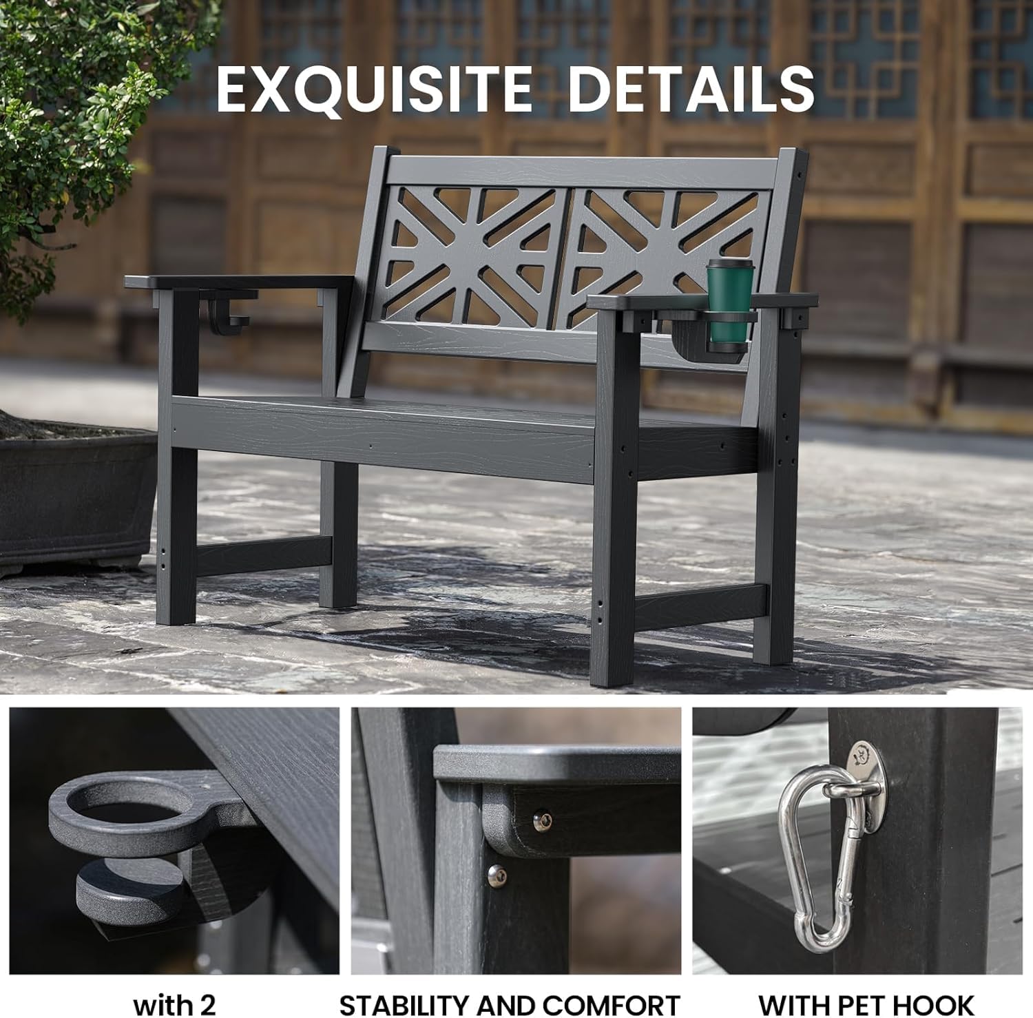 Outdoor Bench, 2-Person Garden Benches