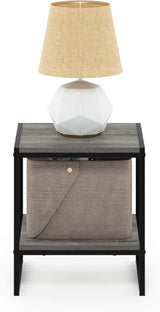 Camnus Modern Living End Table, Americano, 1 Tier, Metal Frame