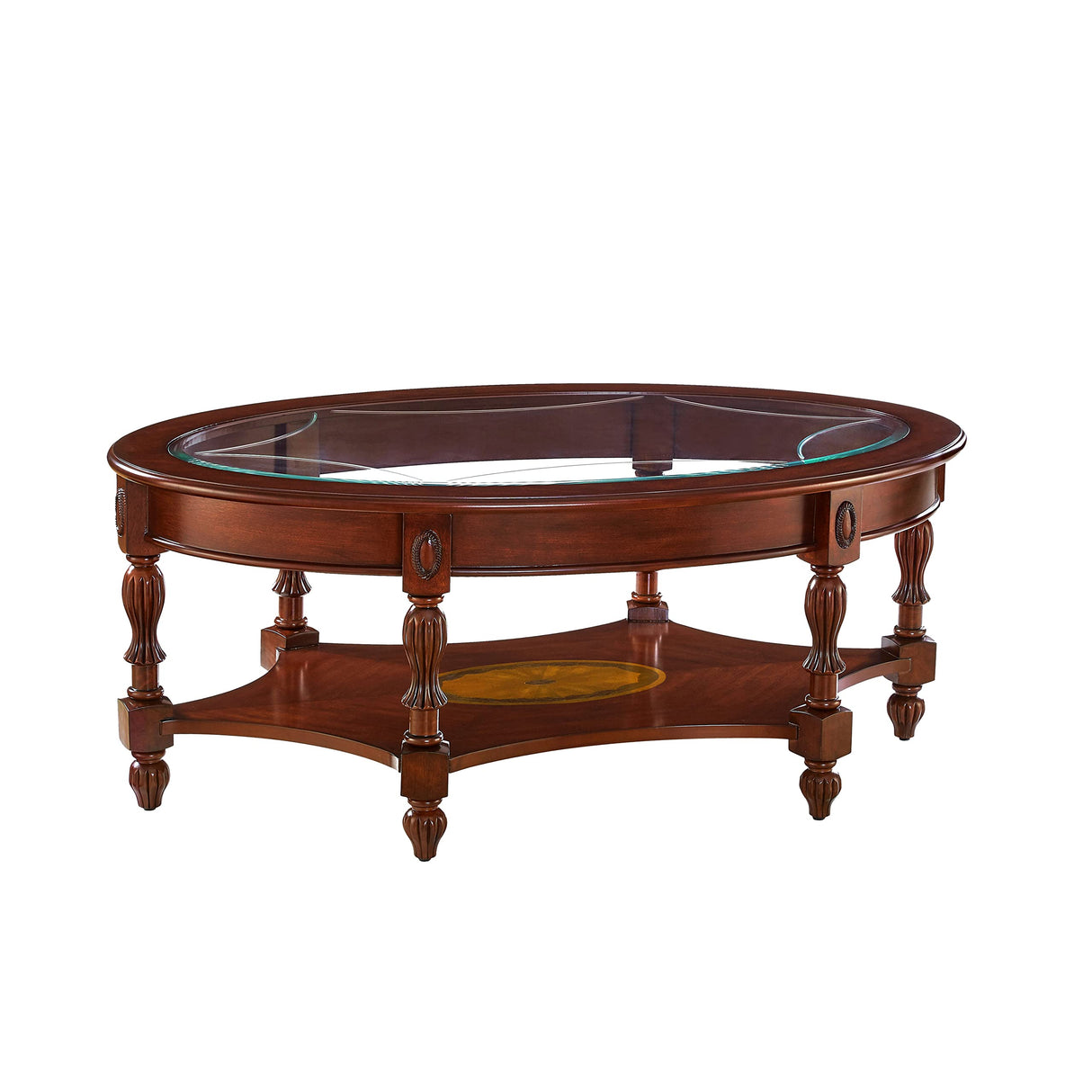 Oval Coffee Tables, Natural Wood Coffee Table, Round Solid Wood Center Large Glass