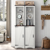 68" Tall Farmhouse Bathroom Storage Cabinet, 5-Shelf Storage Cabinet