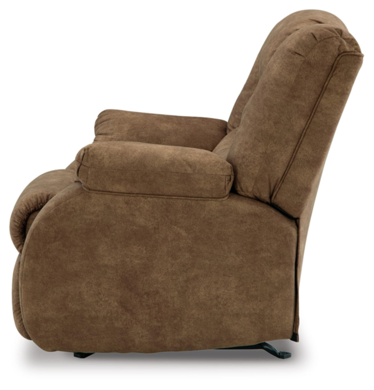 Partymate Contemporary Faux Leather Manual Rocker Recliner, Dark Brown