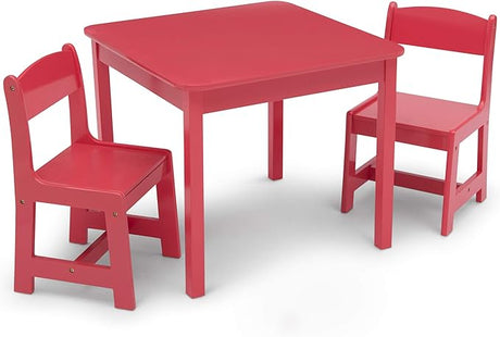 MySize Kids Wood Table and Chair Set (2 Chairs Included), Deep Blue