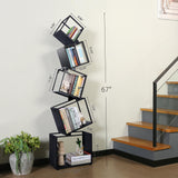 Bookshelf, 5-Tier Bookcase Black, 67" Tall Black Bookshelf,