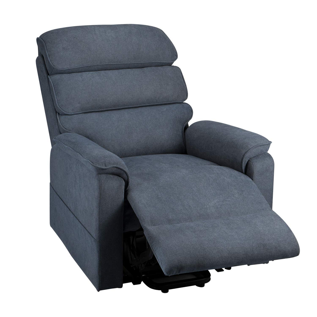 Motor Electric Power Recliner Lift Chair Linen Fabric Electric Recliner for Elderly, Heated Vibration Massage Sofa with Side Pockets & Remote Control, Gray-Blue