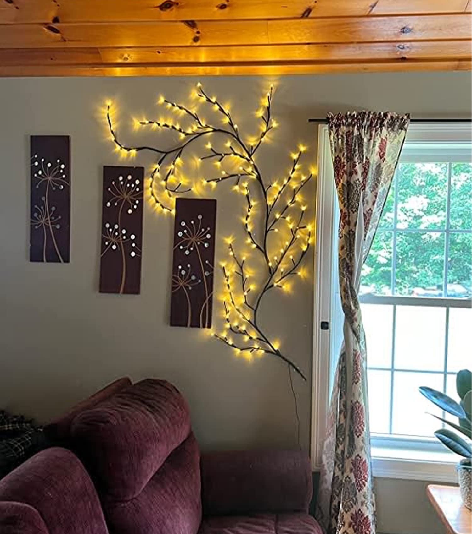 Vines for Home Decor with Remote Control On/Off Timmer Dim,7.5Ft Christmas Decorations Artificial Tree