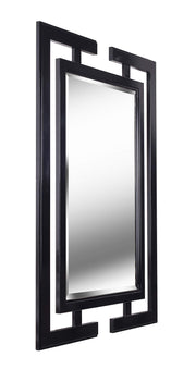 Casual Wall Mirror ,41 Inch Height, 0.75 Inch Length, 29 Inch Width with Gloss Black