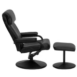 863BK LeatherSoft Recliner and Ottoman Set Black (BT7863BK)