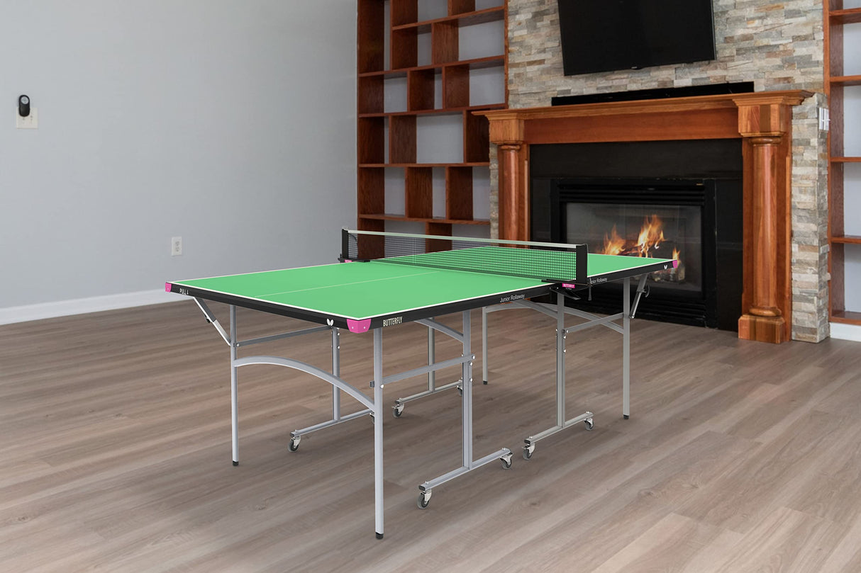 Ping Pong Stationary and Rollaway Tables - 3/4 Size Table Tennis Table - Space Saver Game Table