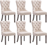 Eifizek Velvet Dining Chairs Set of 2, Tufted Dining Room Chairs with Nailhead Ring Pull Trim