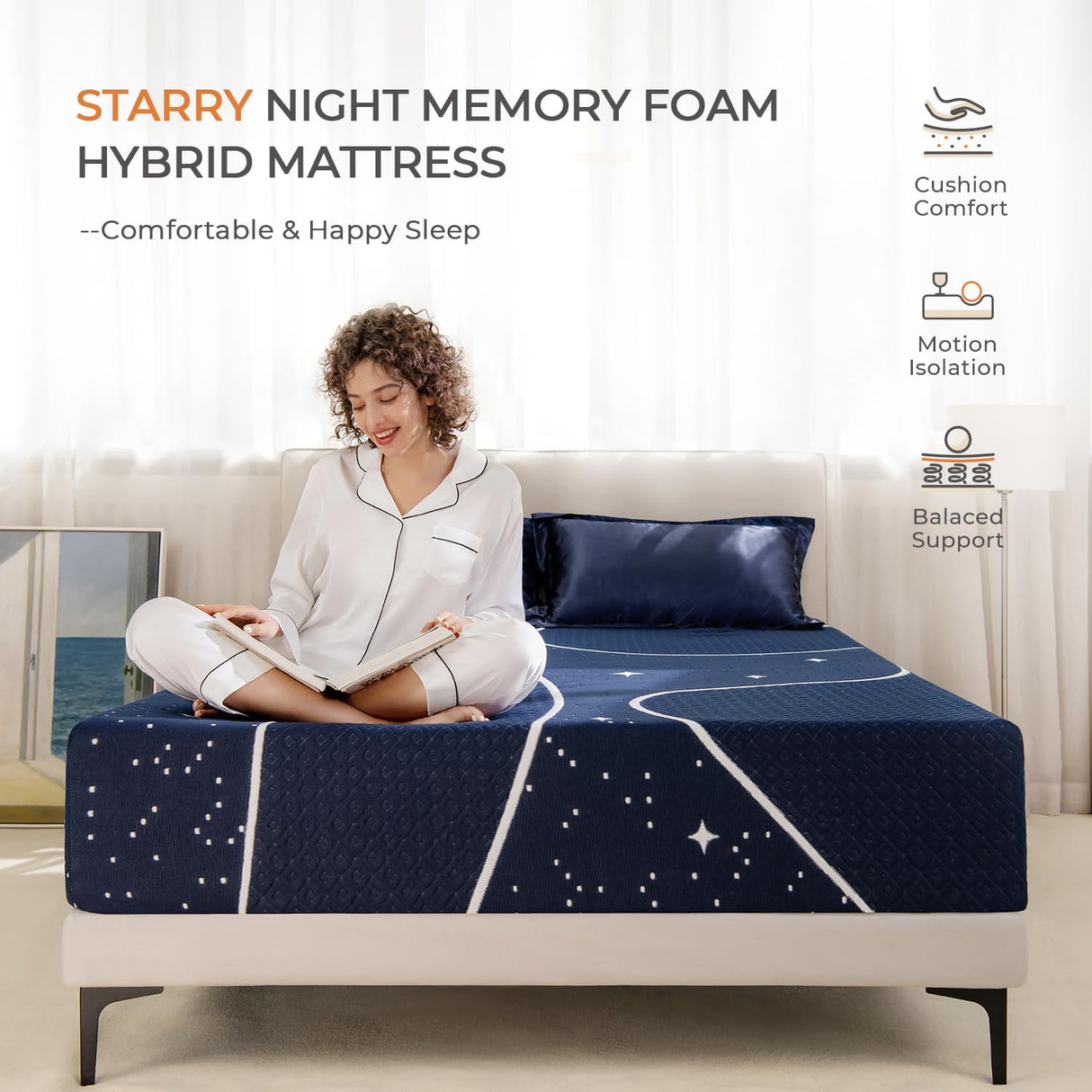 Queen Mattress, 12 Inch Queen Size Hybrid Mattress in a Box,