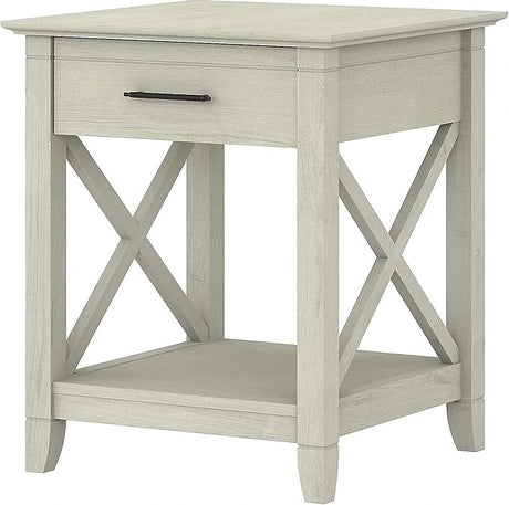 Key West Small End Table with Storage Modern Farmhouse Accent Shelf