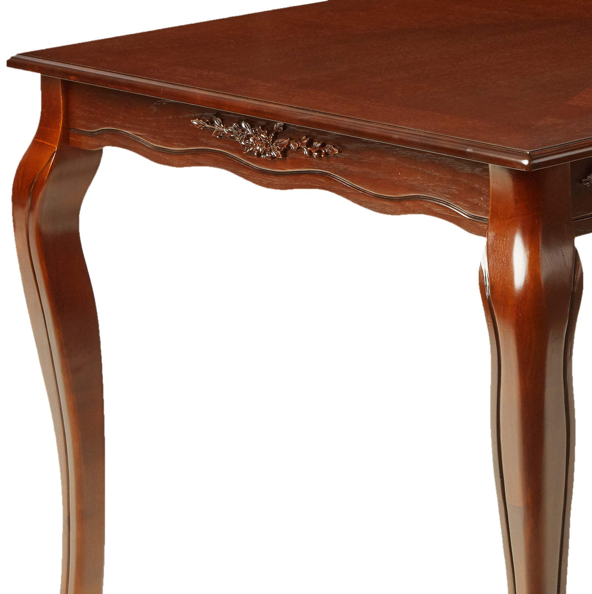 Kathryn Classic Style Dining Table, Dark Walnut Finish