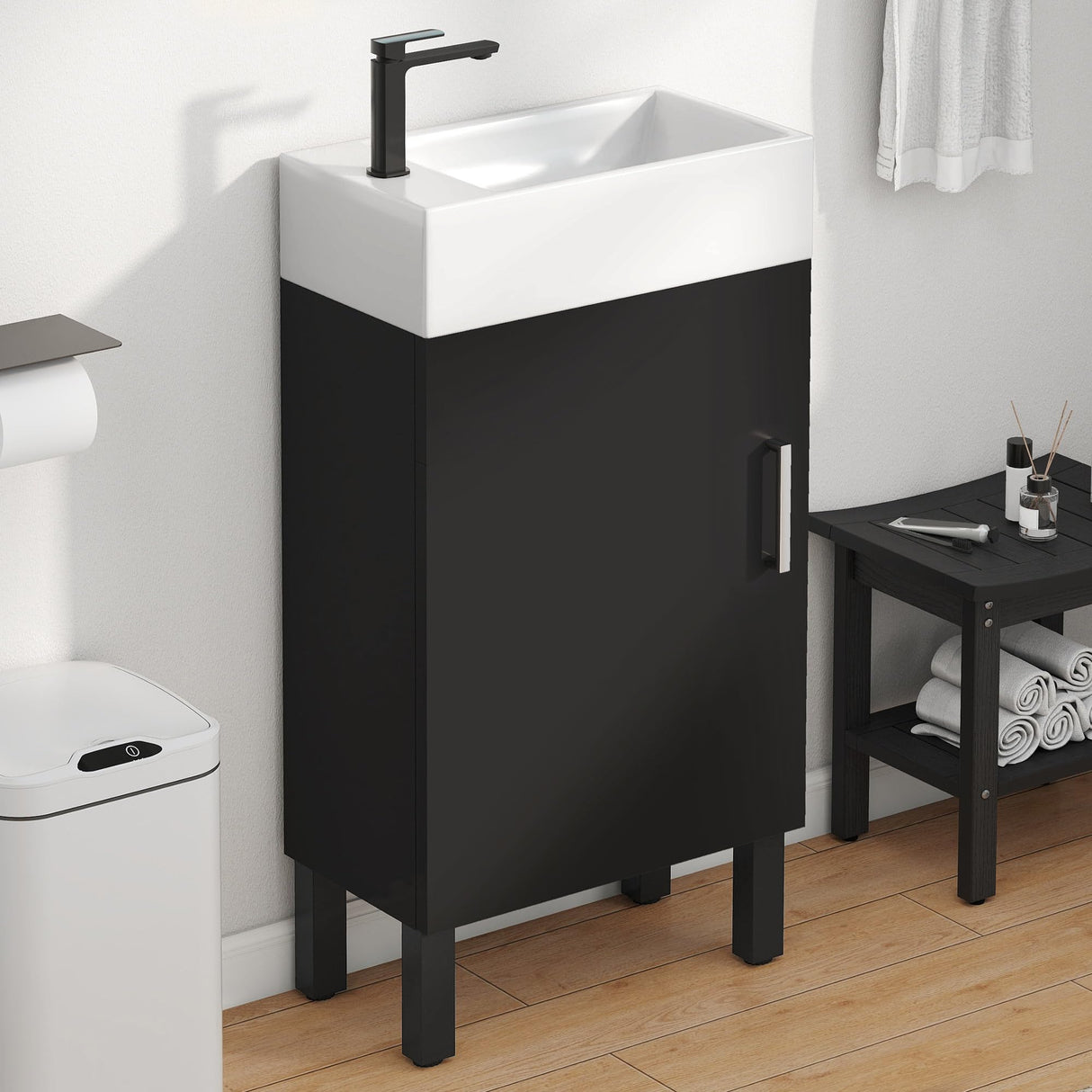 16 Inch Bathroom Vanity with Sink, Bathroom Cabinet Vanity for Small Space