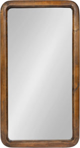 Pao Mid-Century Panel Wood Framed Wall Mirror, 16 x 48, Walnut Brown