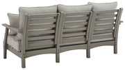 Visola Outdoor HDPE Patio Sofa with Cushion, Gray