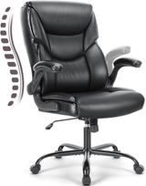 Office Chair - Ergonomic Executive Computer Desk Chairs with Adjustable Flip-up Armrest