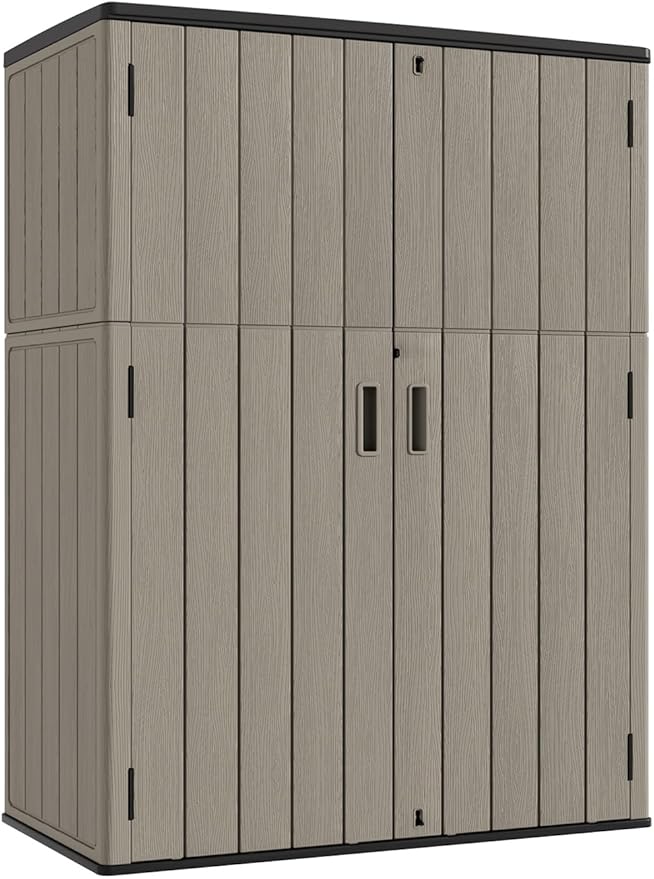 Outdoor Vertical Storage Shed,57 Cu.ft Outdoor Storage Cabinet Waterproof