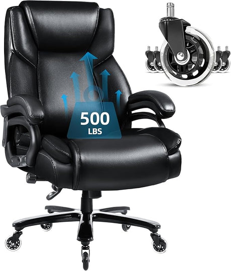 500lbs Heavy Duty Office Chair for Low Back Pain Relief, Big and Tall Office Chair