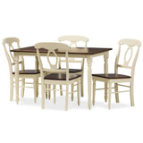 Napoleon French Country Cottage Buttermilk and Cherry Brown Finishing Wood 5-Piece Dining Set