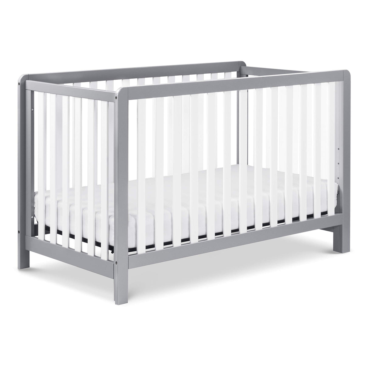 Colby 4-in-1 Low-Profile Convertible Crib in Grey and White, Greenguard Gold Certified