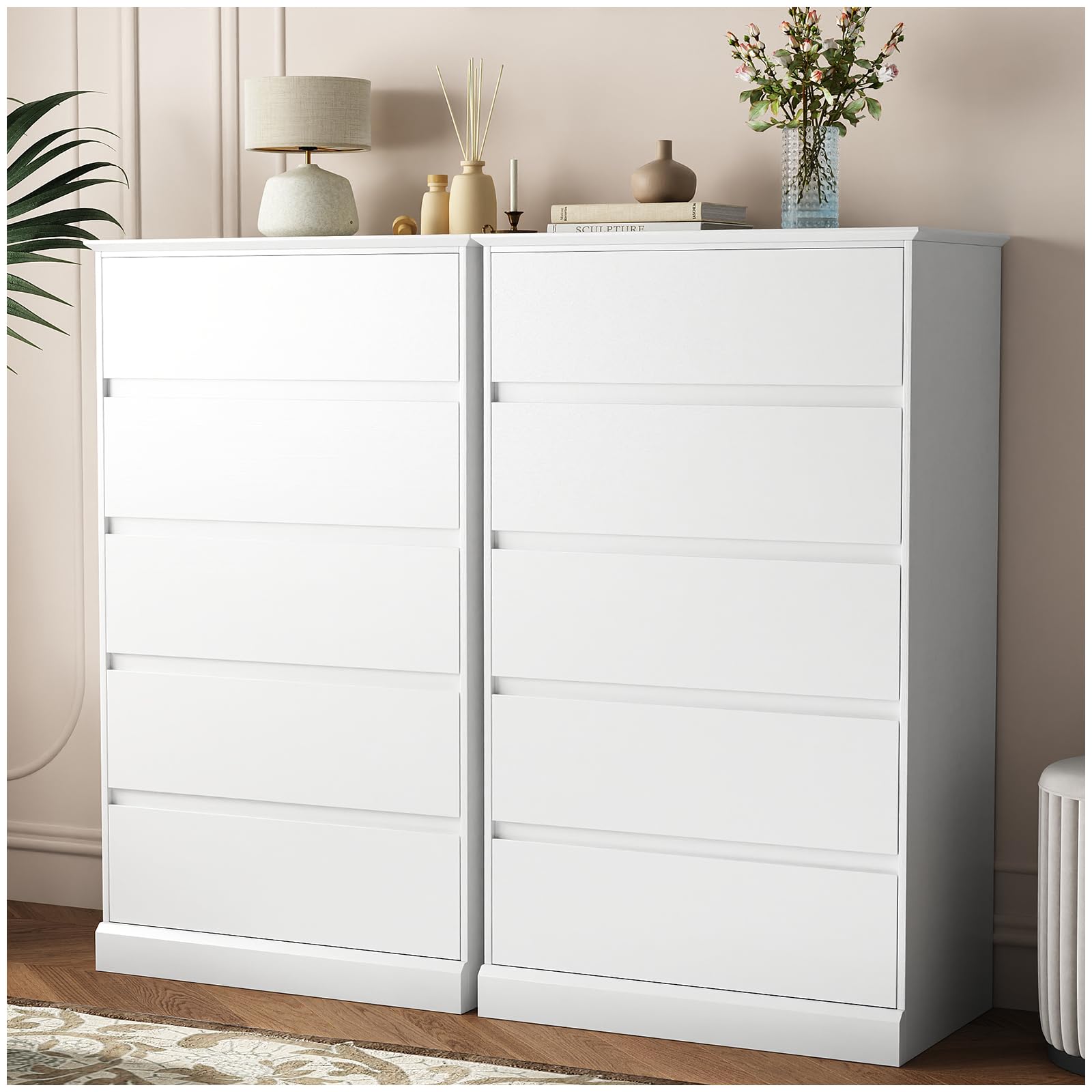 Bedroom, White Dresser, 5 Drawer Dresser