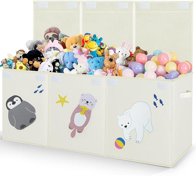 Large Toy Box Storage Chest,Sturdy Toys Storage Organizer Bin Basket