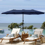 15ft Patio Umbrella, Outdoor Double Sided Umbrella with Crank Handle,