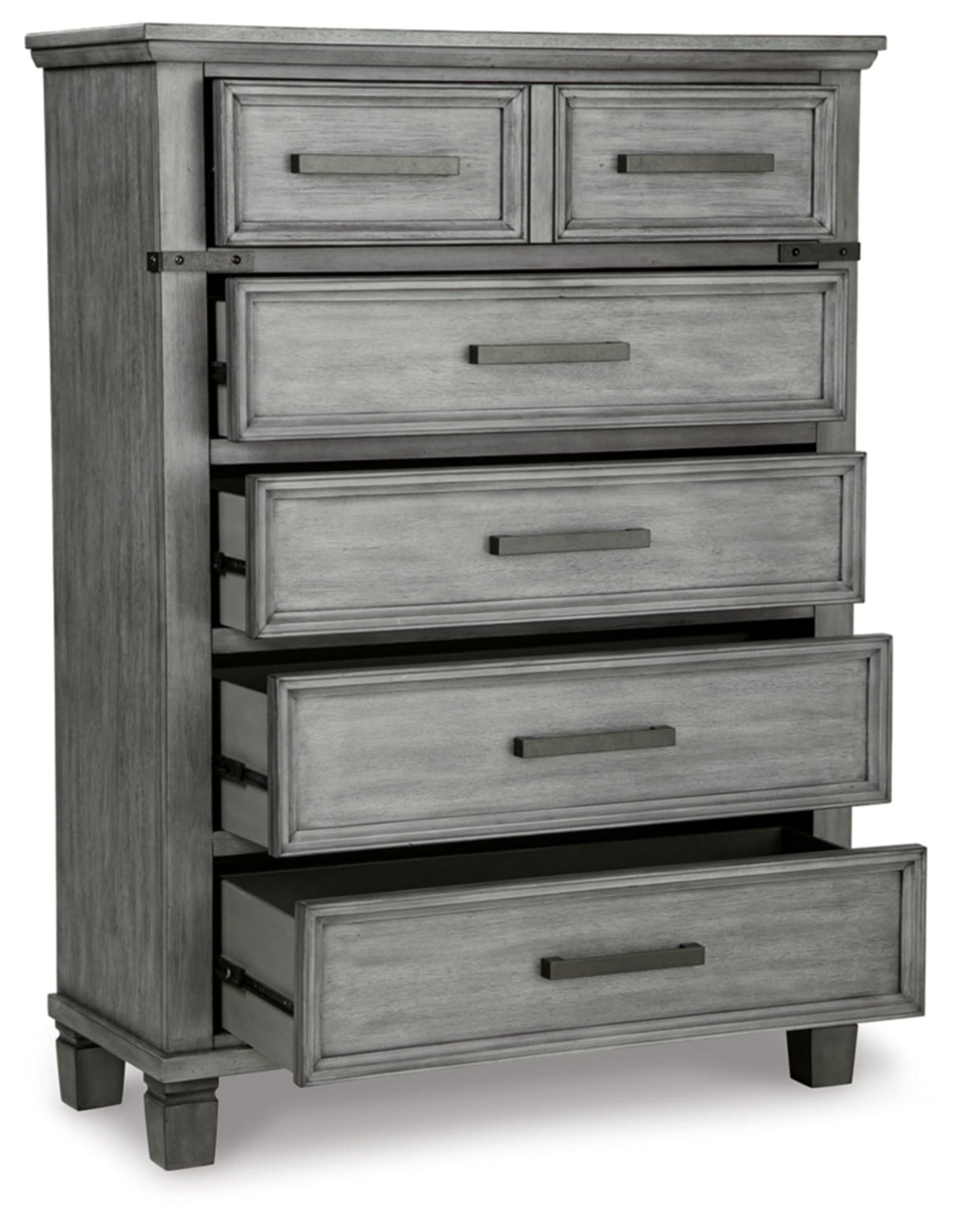 Russelyn Rustic 5 Drawer Chest of Drawers, Gray