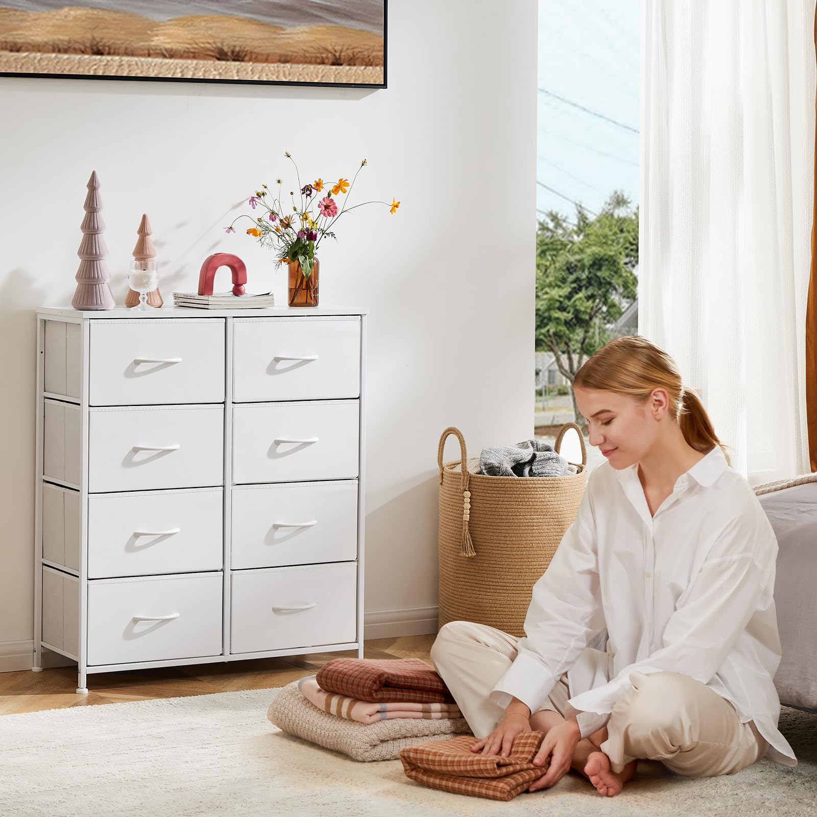 8 Drawers, White