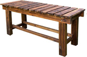 Outdoor Garden Bench, 2-Person Wood Patio Bench Weatherproof Outdoor Backless Bench