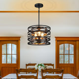 3-Light Farmhouse Black Chandelier for Dining Room Lighting Fixtures, 12.6''