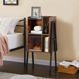 Nightstand Industrial Side End Table/Stackable Accent Furniture