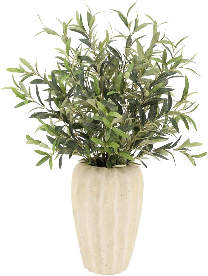 Olive Topiary Tree, Premium Handmade Artificial Indoor Plant Stands 34” Tall