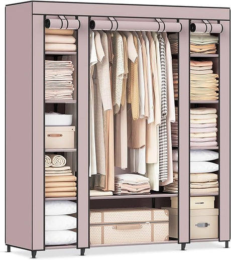 Closet Wardrobe, Portable Closet for Bedroom, Clothes Rail with Non-Woven