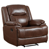 Genuine Leather Manual Recliner Chair, Reclining Sofa Chair Couch for Living Room