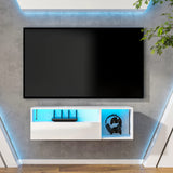 39.3'' Floating Wall TV Cabinet Stand with LED Lights