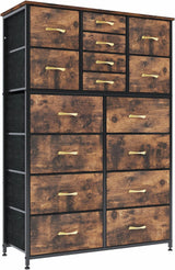 16 Drawers Dresser for Bedroom, Tall Dressers & Chests of Drawers with Wood Top