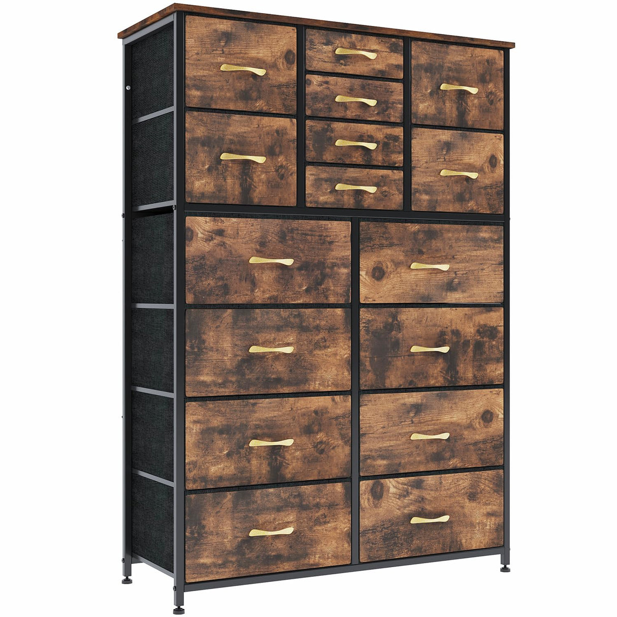 16 Drawers Dresser for Bedroom, Tall Dressers & Chests of Drawers with Wood Top