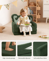 Couch, 2-in-1 Soft Toddler Couch Fold Out, Toddler Chair Comfy, Convertible Sofa to