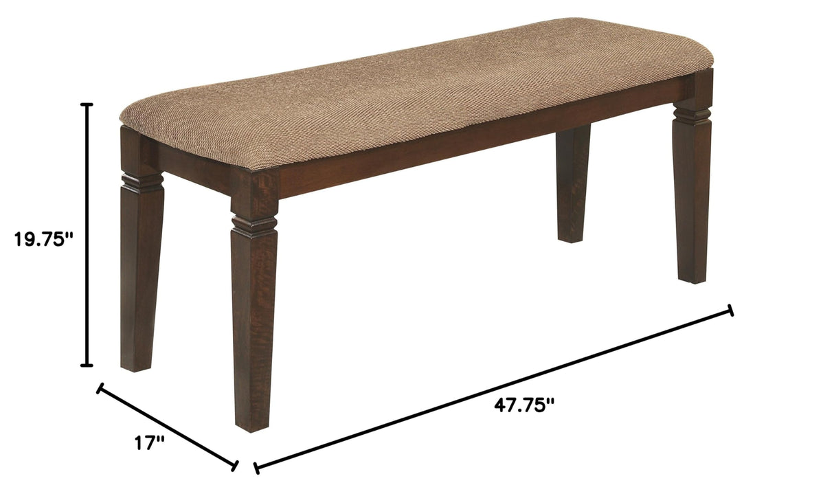 Dining Bench, 44-Inch, Western, Dark Brown, Espresso Finish