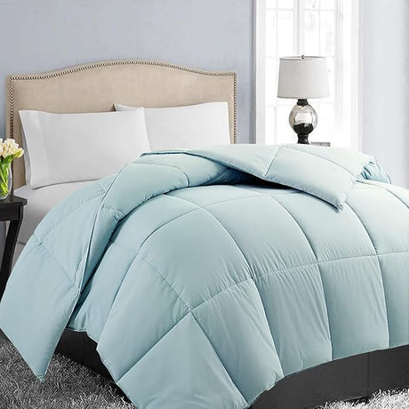 All Season Full Size Soft Quilted Down Alternative Comforter Reversible Duvet Insert with Corner Tabs,Winter Summer Warm Fluffy,