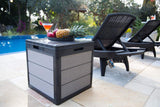 Denali 30 Gallon Resin Deck Box for Patio Furniture, Pool Accessories