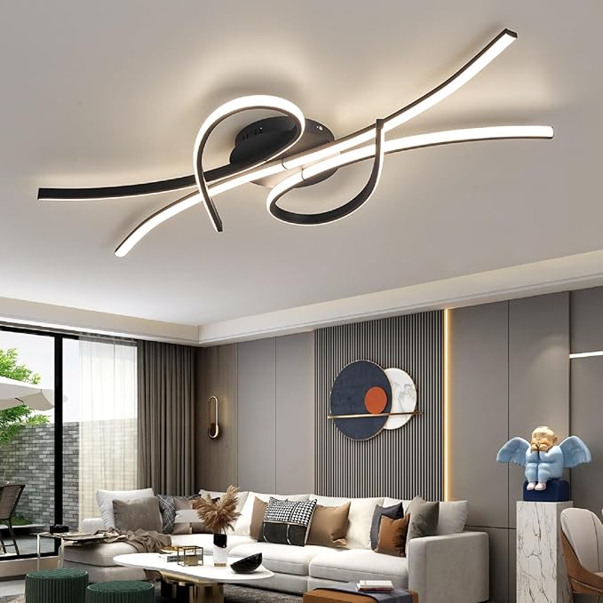 Modern LED Ceiling Light Fixture - 40W Flush Mount Chandelier
