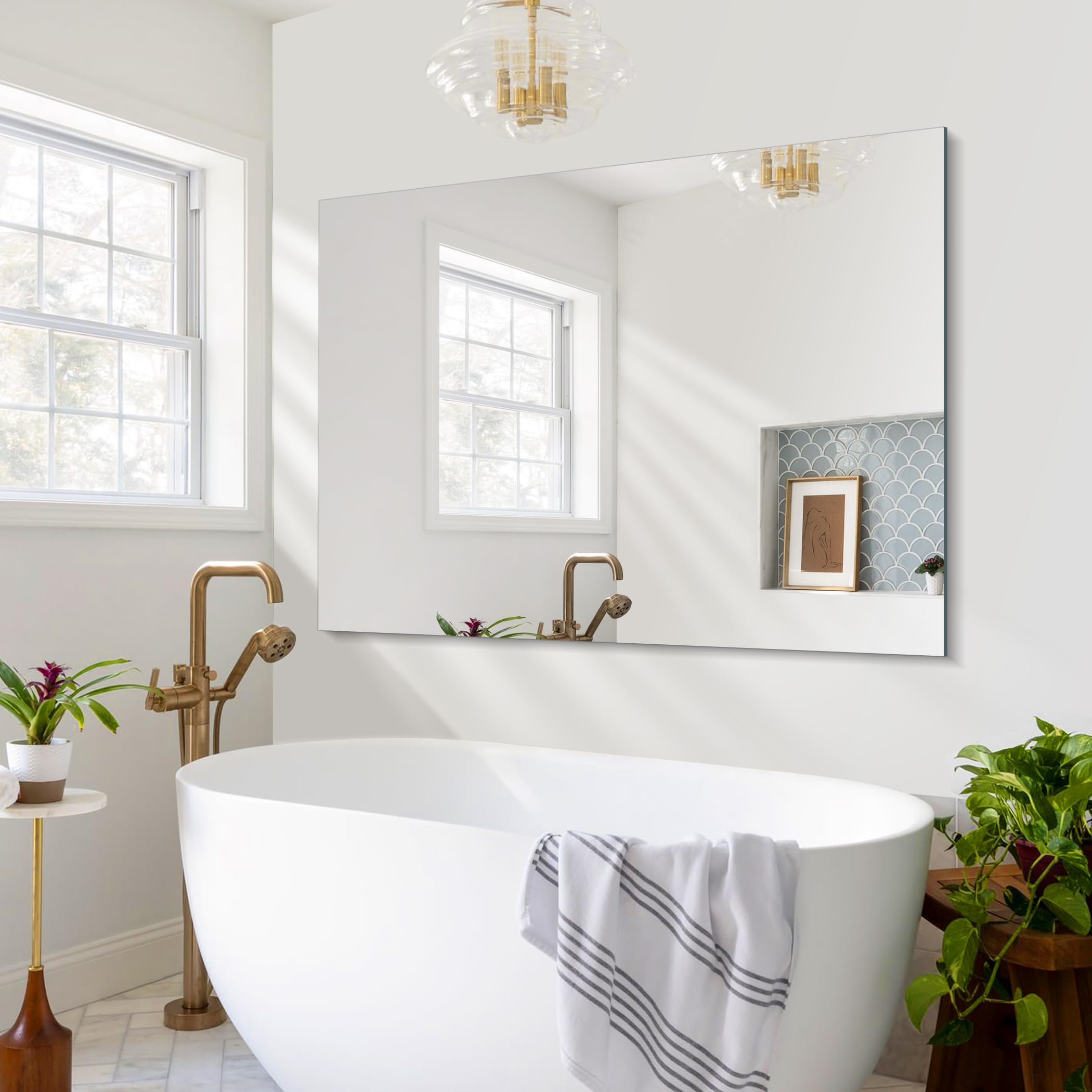 Frameless Mirror,  Rectangle Bathroom Mirrors