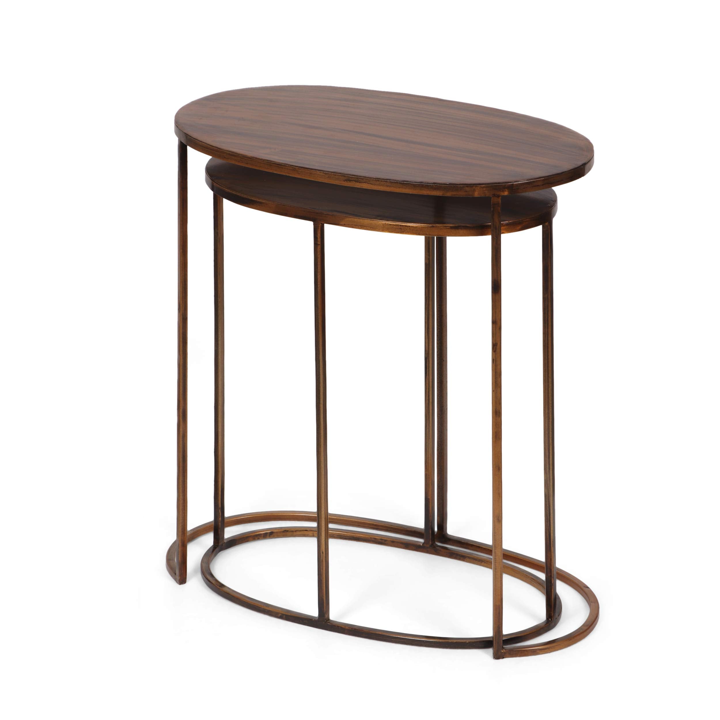 Wilsey Nesting Table, Brass Antique