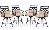 Outdoor Swivel Bar Stools Set of 2，Patio Counter Height Bar Chairs