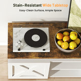 Farmhouse TV Stand for 80 Inch TV with RGB Lighting and Power Outlets