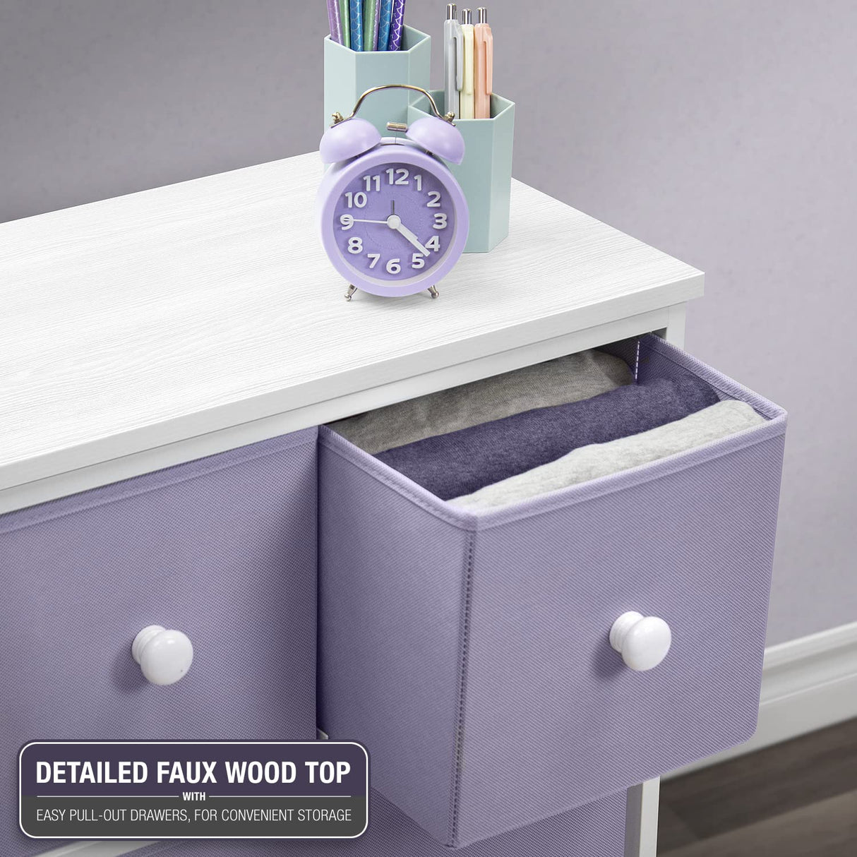 Fabric Dresser for Kids Bedroom - Chest of 8 Drawers, Storage Tower, Clothing Organizer,