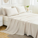 Beige Comforter Set King Size with Sheets -7 Pieces Boho Tassel Bed in a Bag Soft