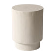 LeisureMod Modern Side Table Round Fiberstone Top Accent End Table for Home, Outdoor Patio, Living Room Sofa, Weather - Resistant, Eden Series in White - Bircata